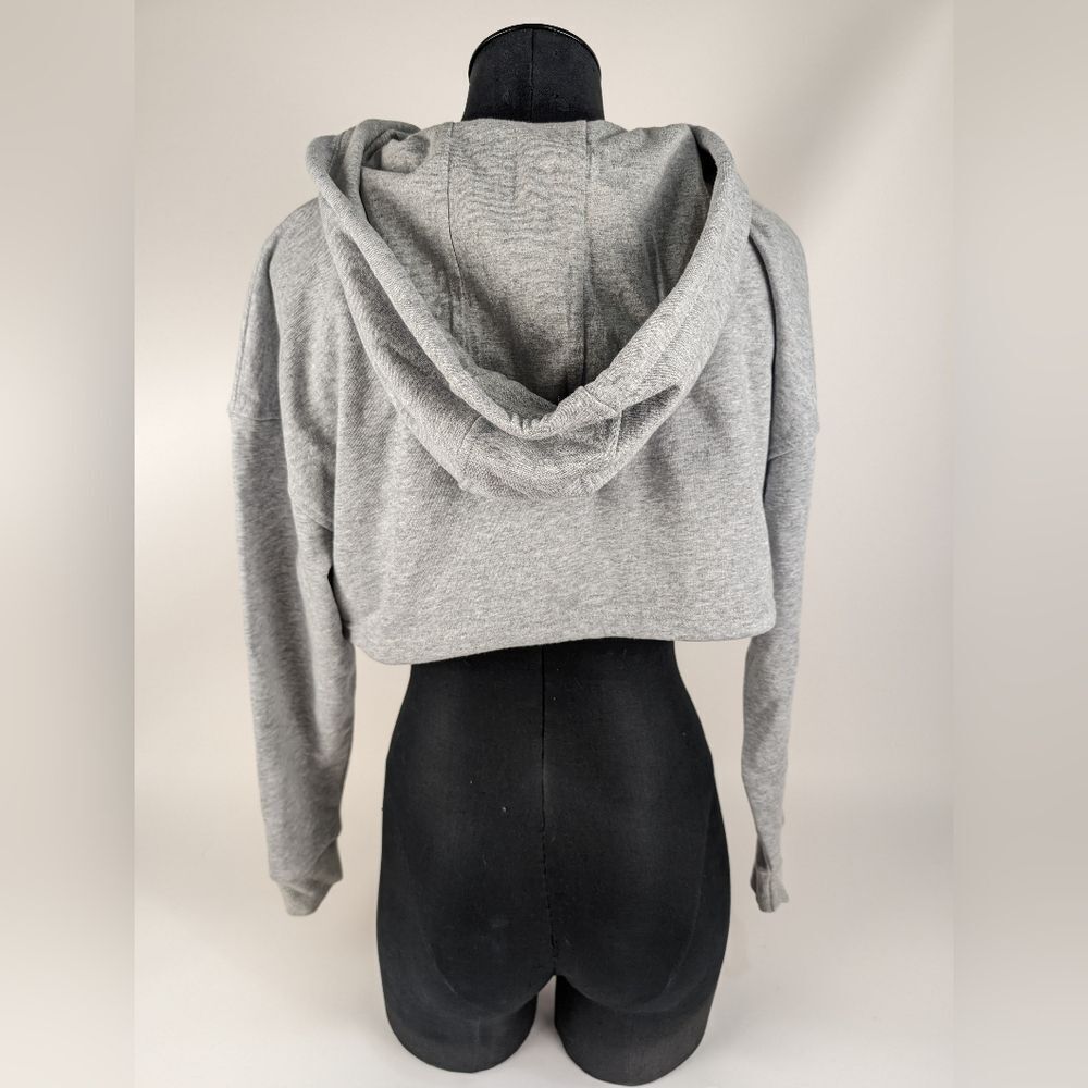 Cropped NEU Neuapparel Hoodie Sweatshirt Grey Women's Medium Long Sleeve - Picture 5 of 8